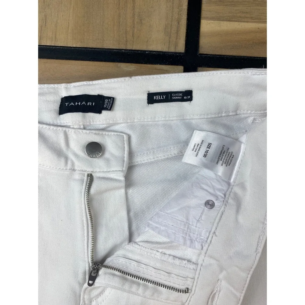 Tahari Womens Kelly Classic Skinny Jeans Size 10/30 White Denim‎ Casual